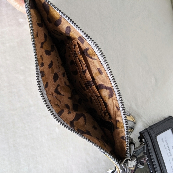 Aimee Kestenberg Leather Pouches Set Of 3 Metallic Zebra Black Burgundy NWT - Picture 11 of 15